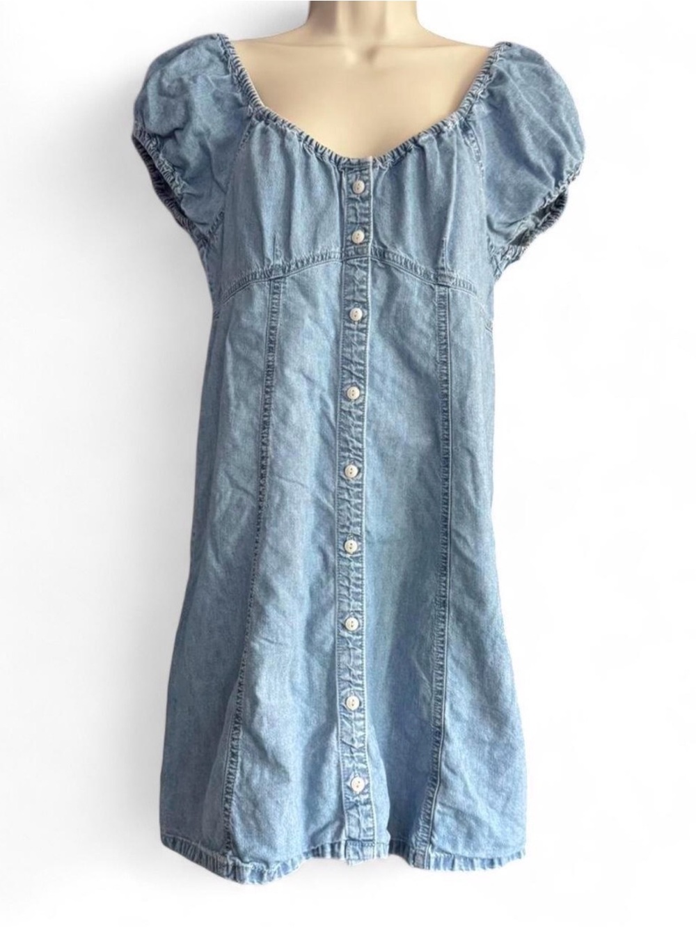 Madewell Button Down Jean Mini Dress Cotton Lyocell Size 4